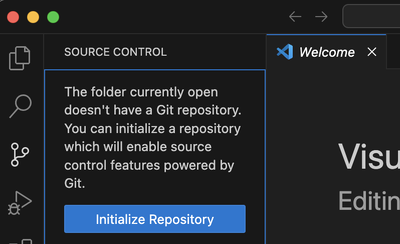 The initialize repository button within VSCode