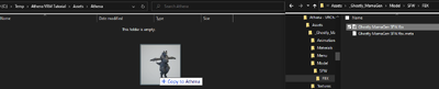 Copying the FBX file within Windows Explorer.