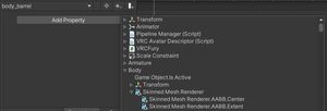 Opening the Add Property menu in a Unity animation clip