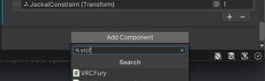 Using the Add Component button to add VRCFury