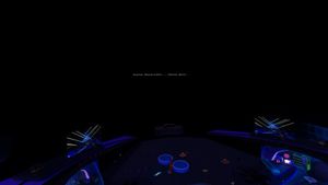 VRChat screenshot, the screen at the club simply displaying 'Server Unavailable... Trying again....'