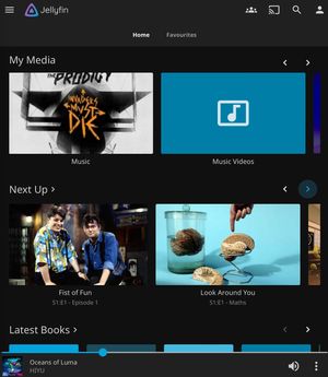 Screenshot of Jellyfin's main UI