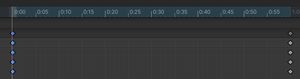 The timeline, with a keyframe at 0:00 and 1:00