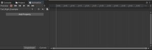 The Unity Animation tab, with an empty timeline