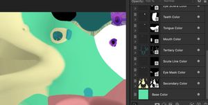 Screenshot of Affinity Designer, showing the layers available on the Cloud Keeper avatar