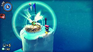 Screenshot of A Hat in Time, with a Rift Token in a bird nest in Mafia Town