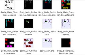 A Finder window showing 12 different variants of the same texture