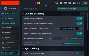 The Selfie Expression menu