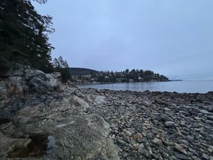 The pebble beach at Whytecliff