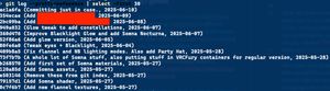 The output of git log, showing multiple commits relating to Furality Somna between May 27th and June 10th