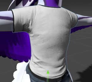 The same thing but now the shirt looks noticeably more like fabric.