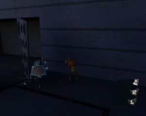 Screenshot of Psychonauts, showing Mr. Bun in Sasha's Lab.